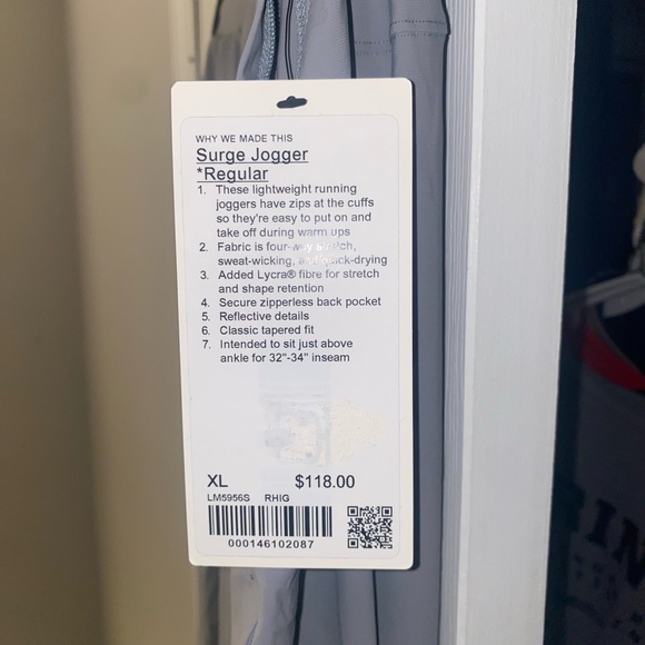 Men's Lululemon Surge Joggers XL (NWT) - Picture 3 of 4
